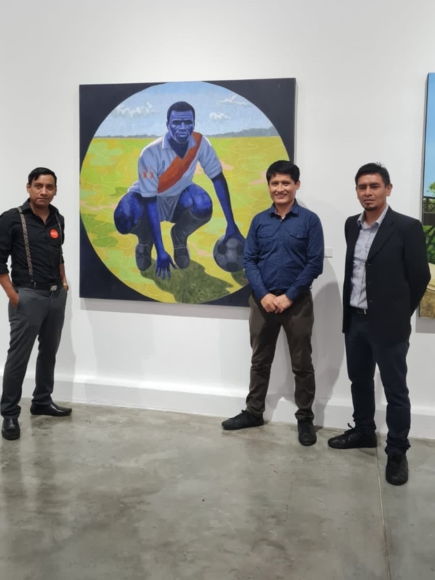 Participantes de la exposición y amigos de la Escuela de Bellas Artes